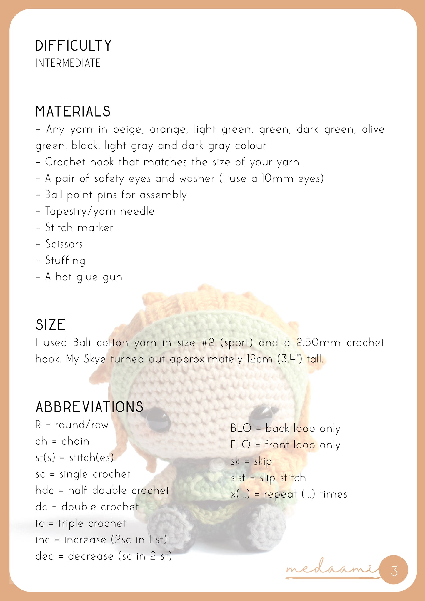 Skye Valorant Agent Amigurumi Pattern