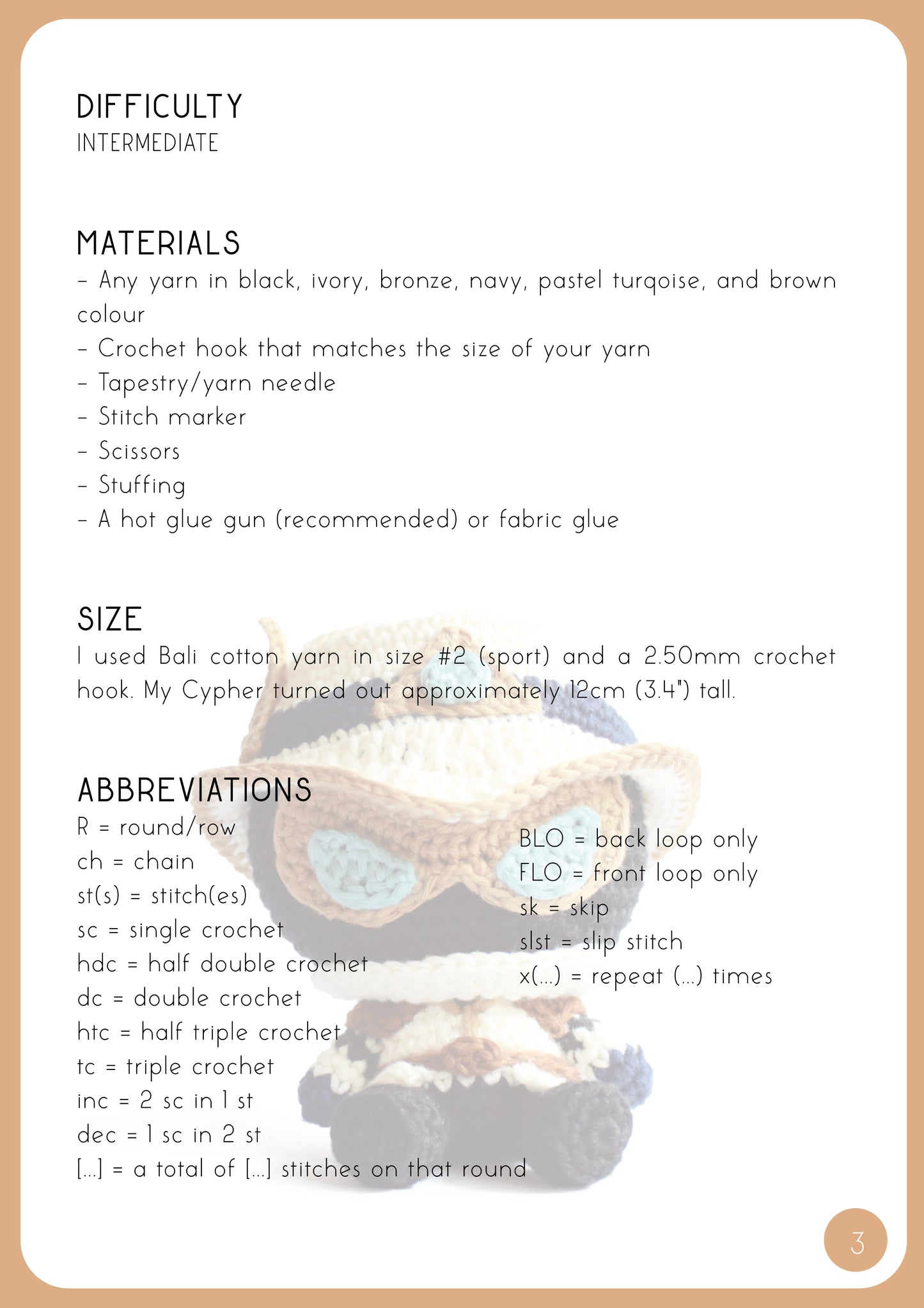 Cypher Valorant Agent Amigurumi Pattern