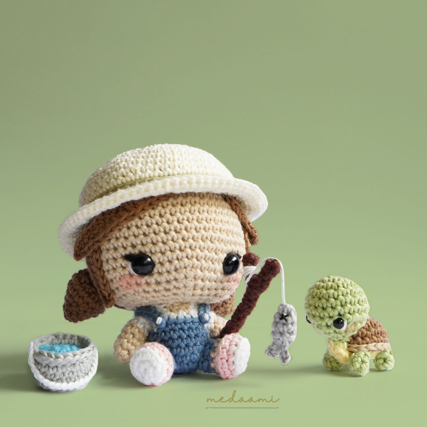 Fisher Girl and Baby Tortoise Amigurumi Pattern