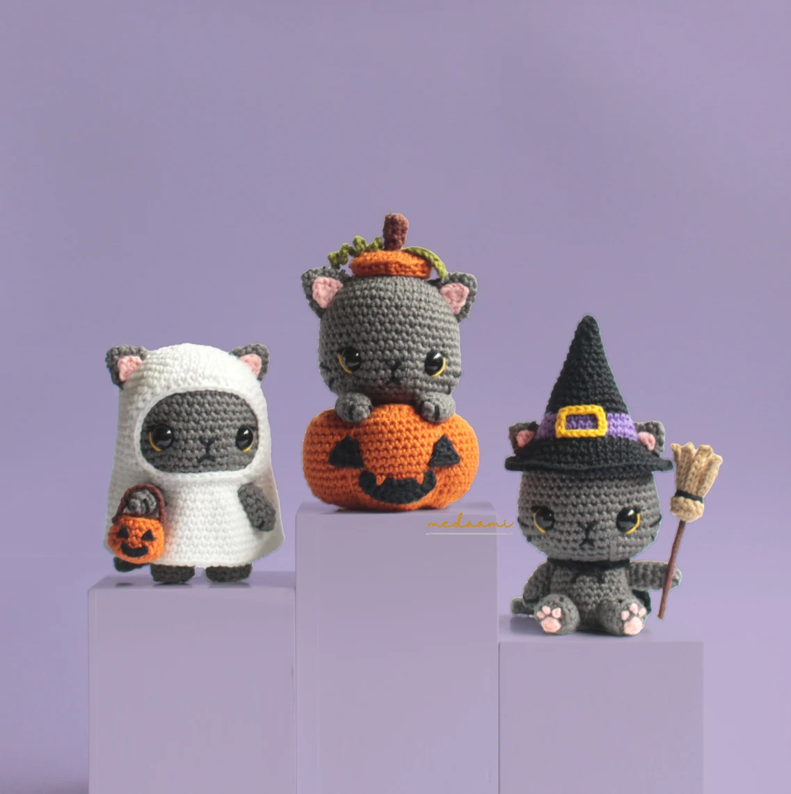Halloween Cats Amigurumi Crochet Doll Patterns – Medaami Patterns