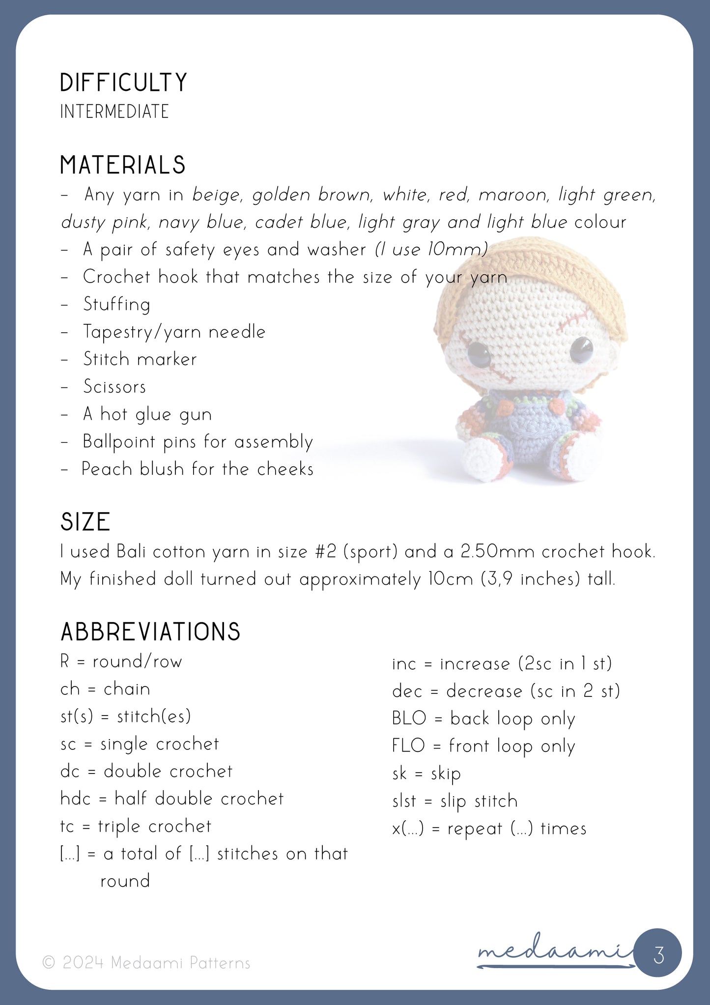 Chucky Amigurumi Pattern