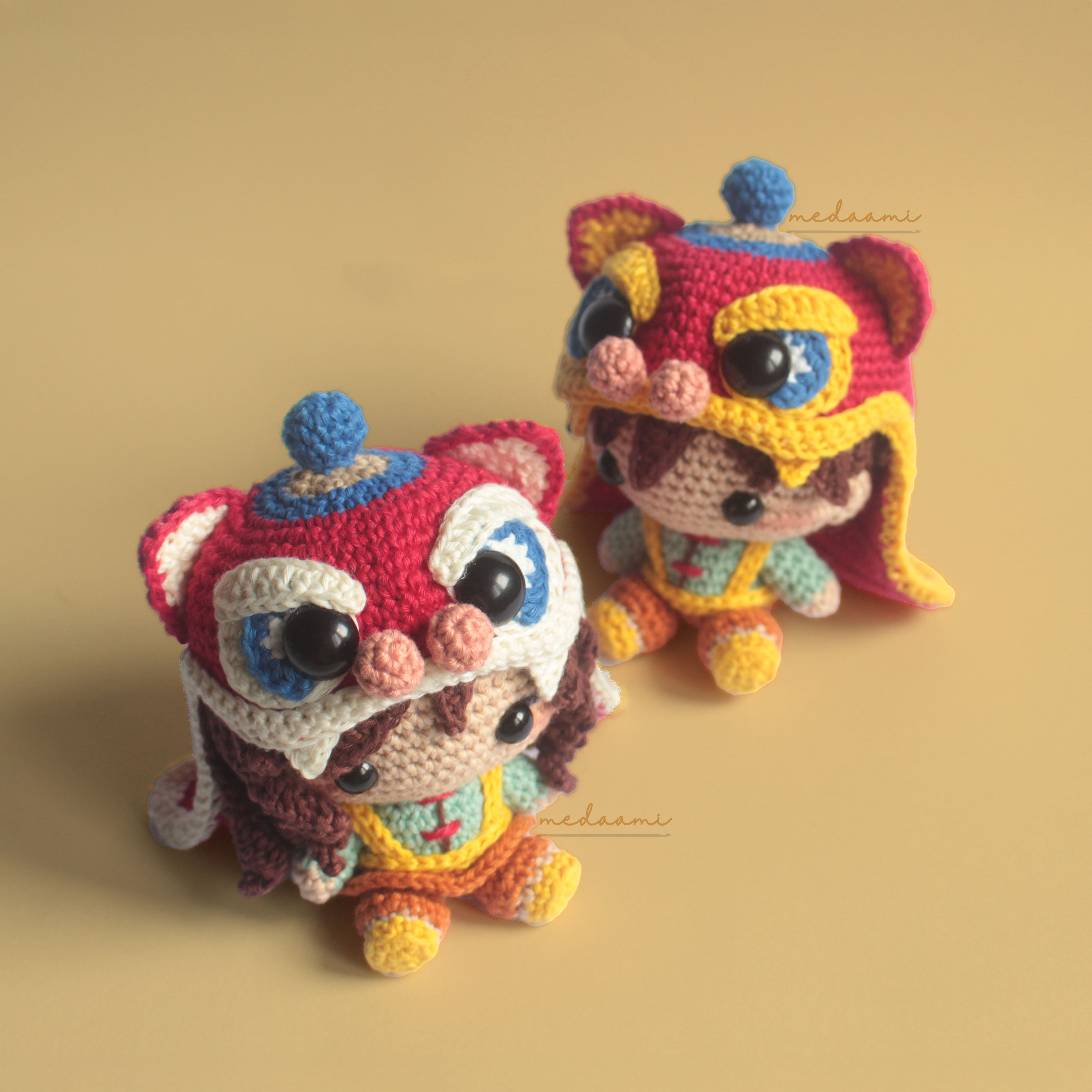 Little Lion Dancers Lunar New Year Amigurumi – Medaami Patterns