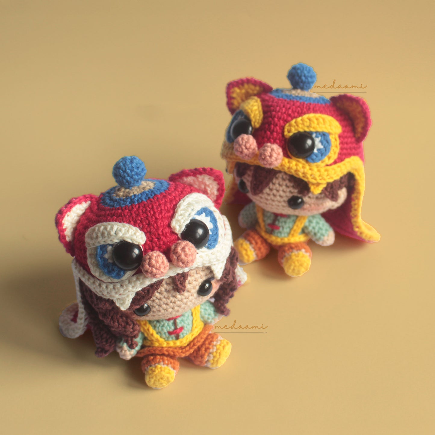 Little Lion Dancers Lunar New Year Amigurumi