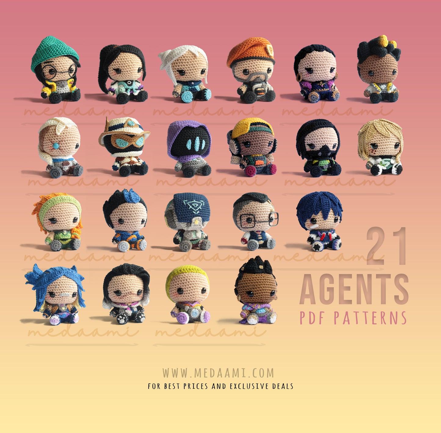 BUNDLE | 21 Valorant Agents Amigurumi Patterns