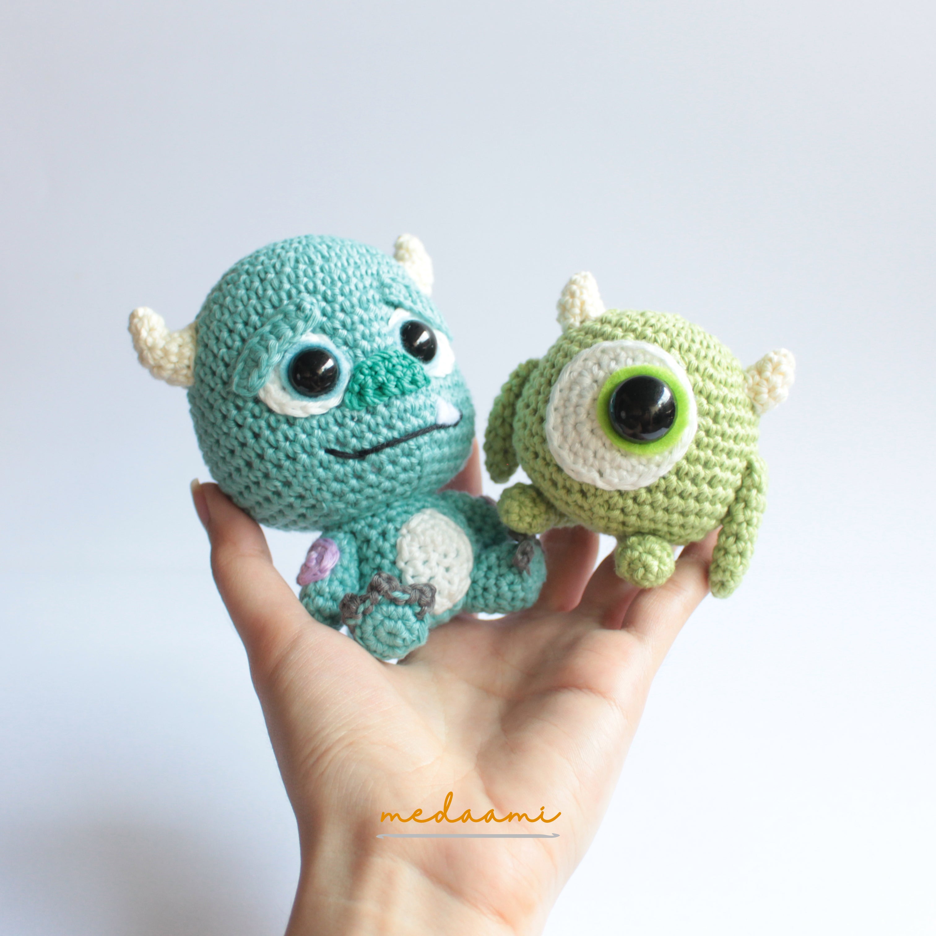 Sulley and Mike Wazowski Monster Inc Amigurumi Crochet Doll Pattern ...