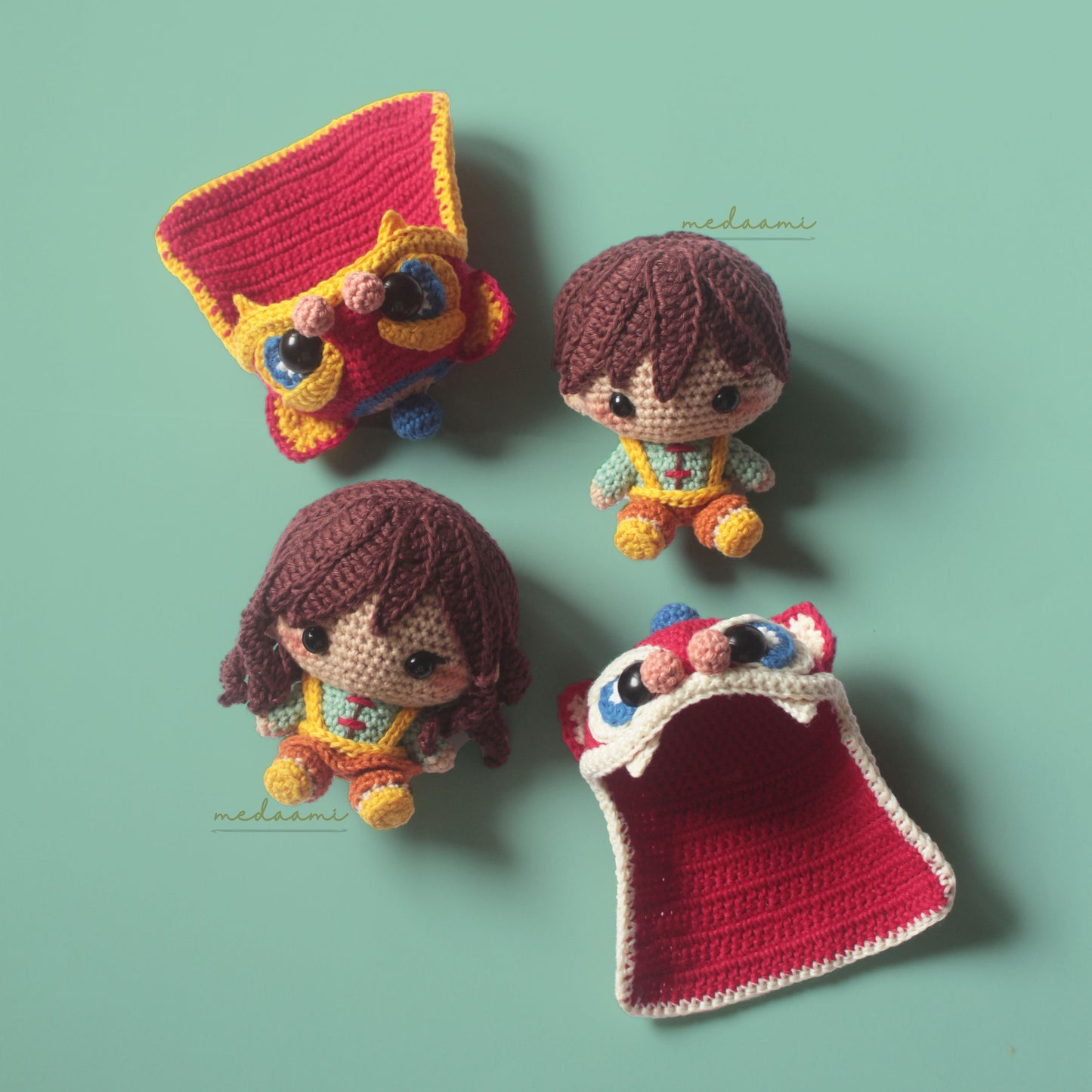 Little Lion Dancers Lunar New Year Amigurumi