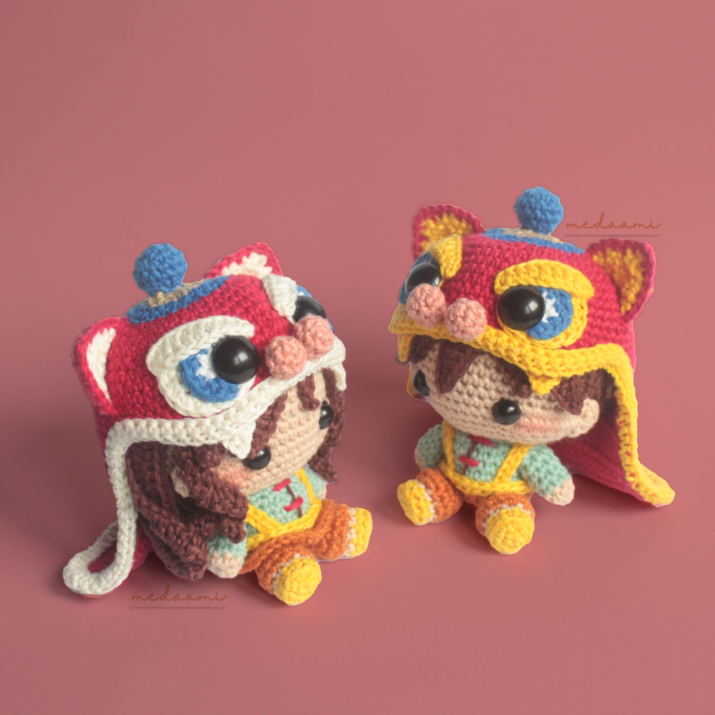 Little Lion Dancers Lunar New Year Amigurumi