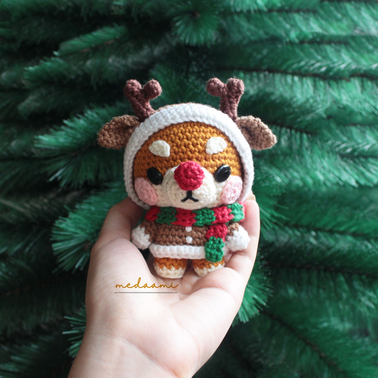 Christmas Reindeer Shiba Inu Amigurumi Pattern