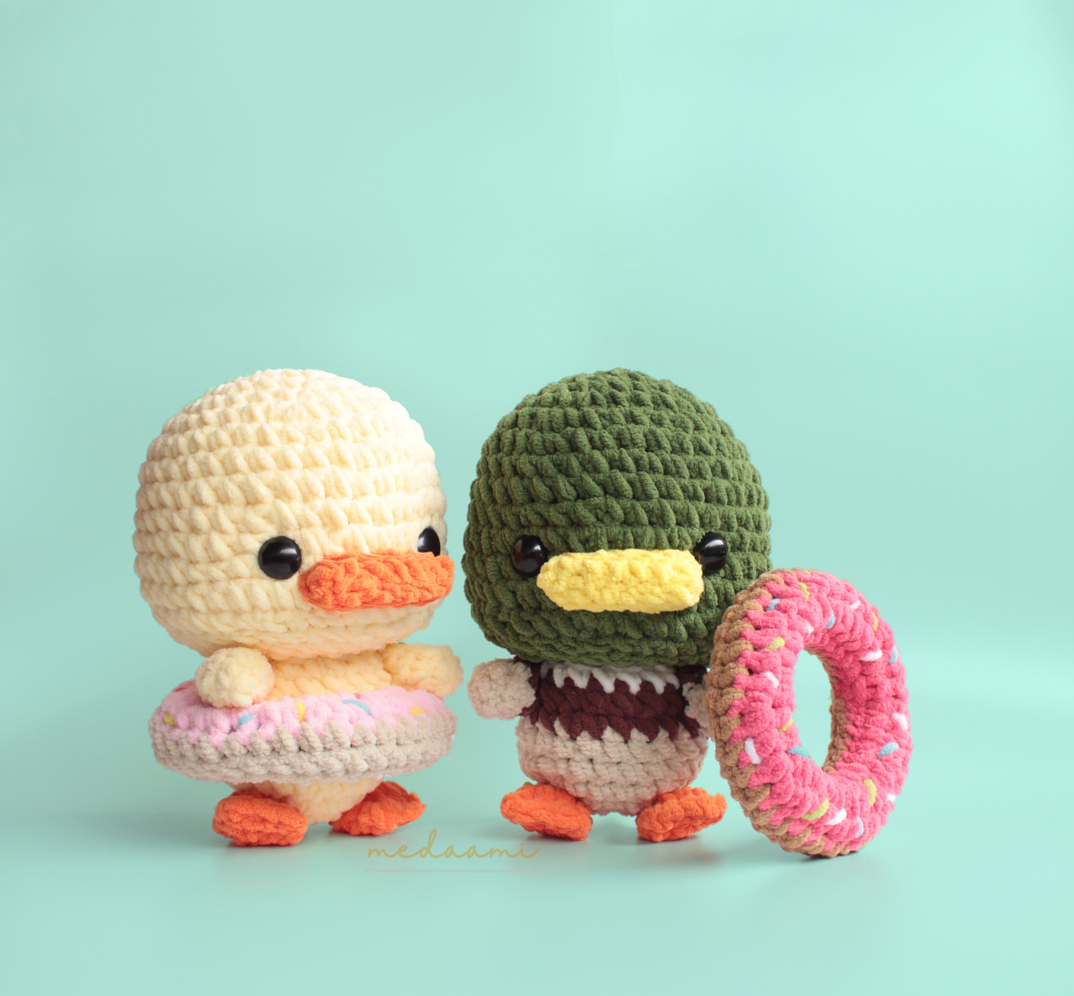 Chunky Ducks in Donuts Amigurumi Crochet Doll Pattern – Medaami Patterns