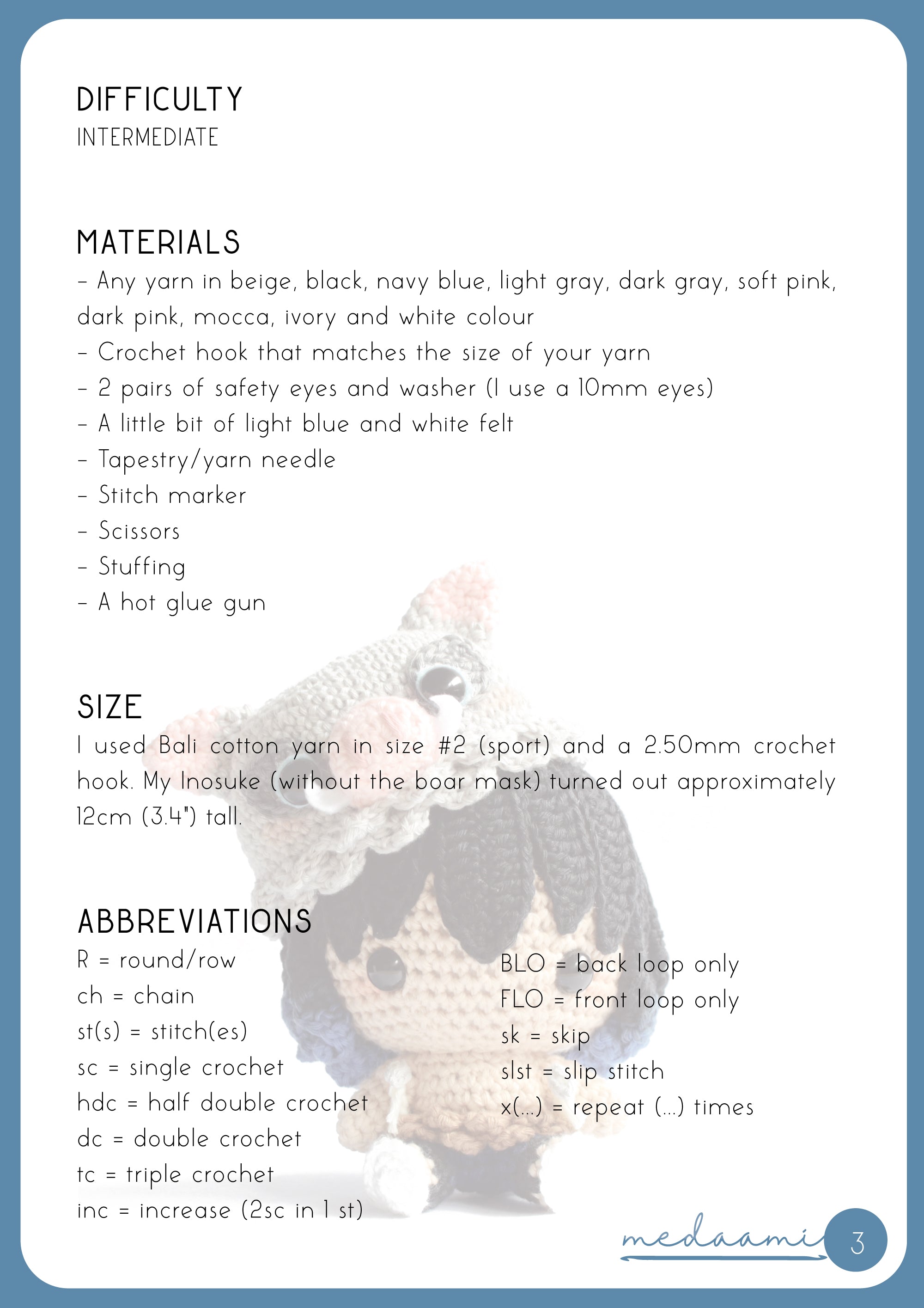 Inosuke Demon Slayer Amigurumi Crochet Doll Pattern – Medaami Patterns