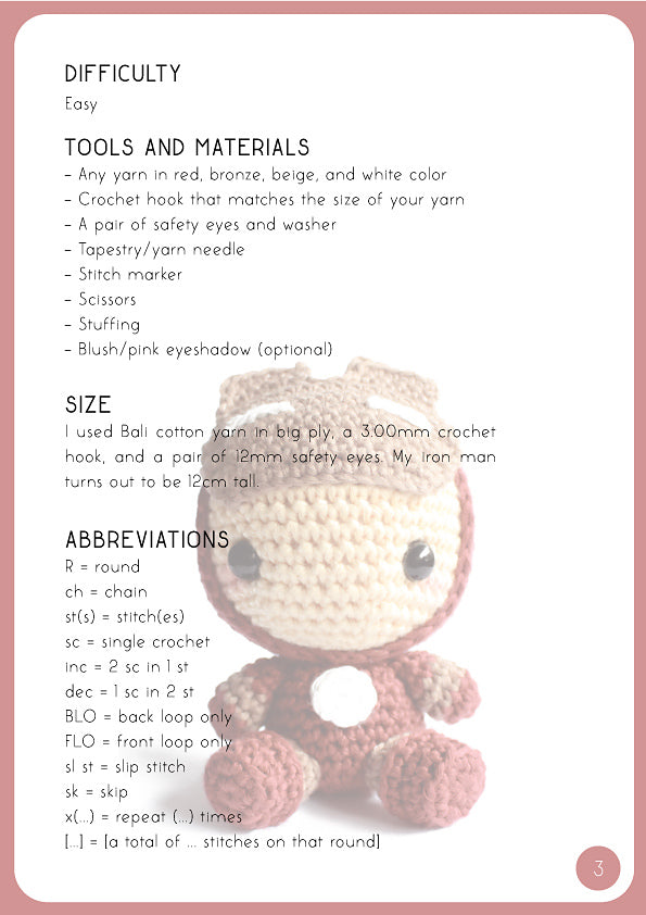 Iron Man Amigurumi Pattern