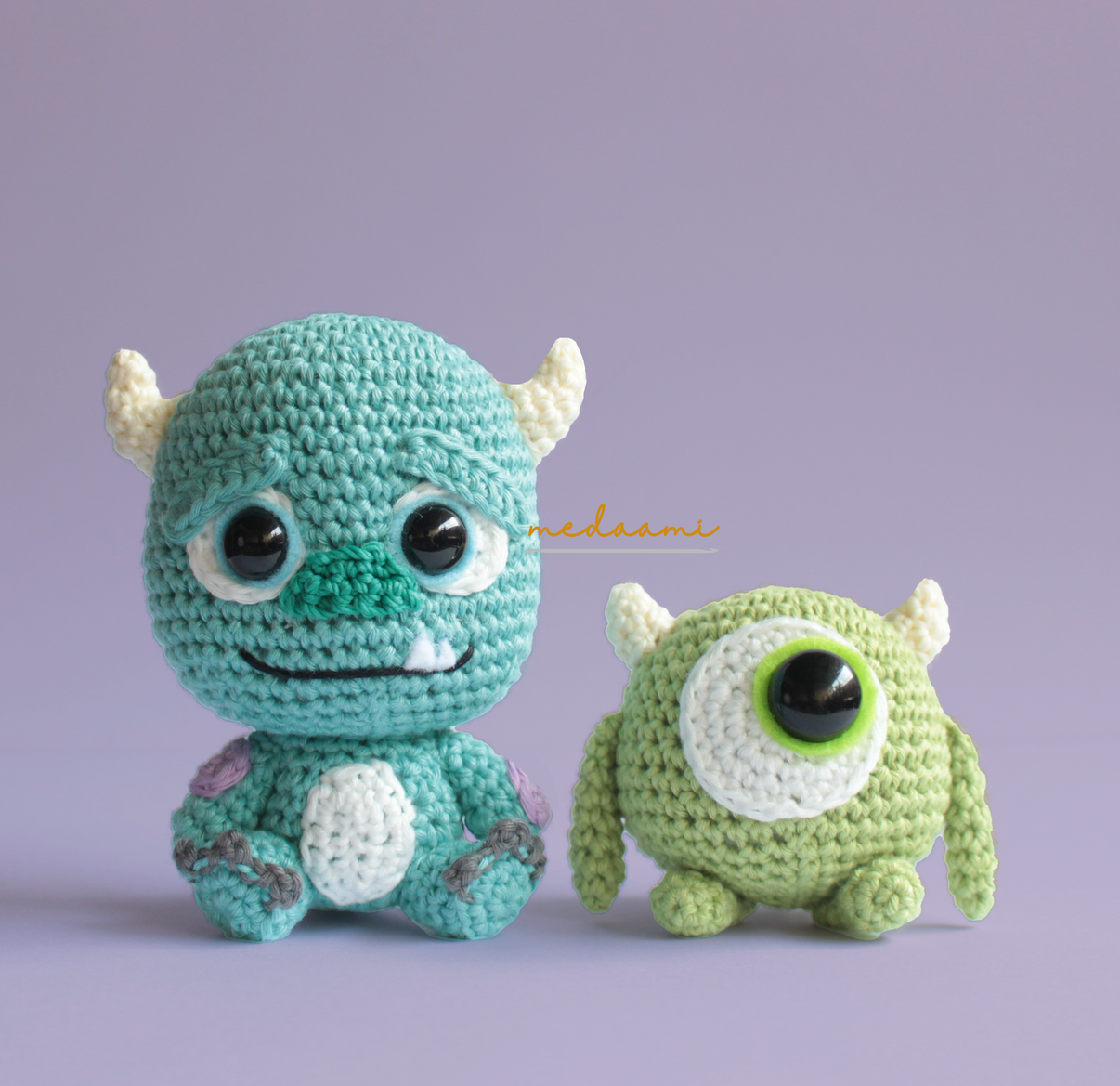 Sulley and Mike Wazowski Monster Inc Amigurumi Crochet Doll Pattern