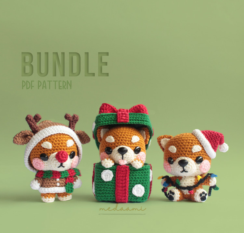 BUNDLE | Christmas Shiba Inu Amigurumi Patterns