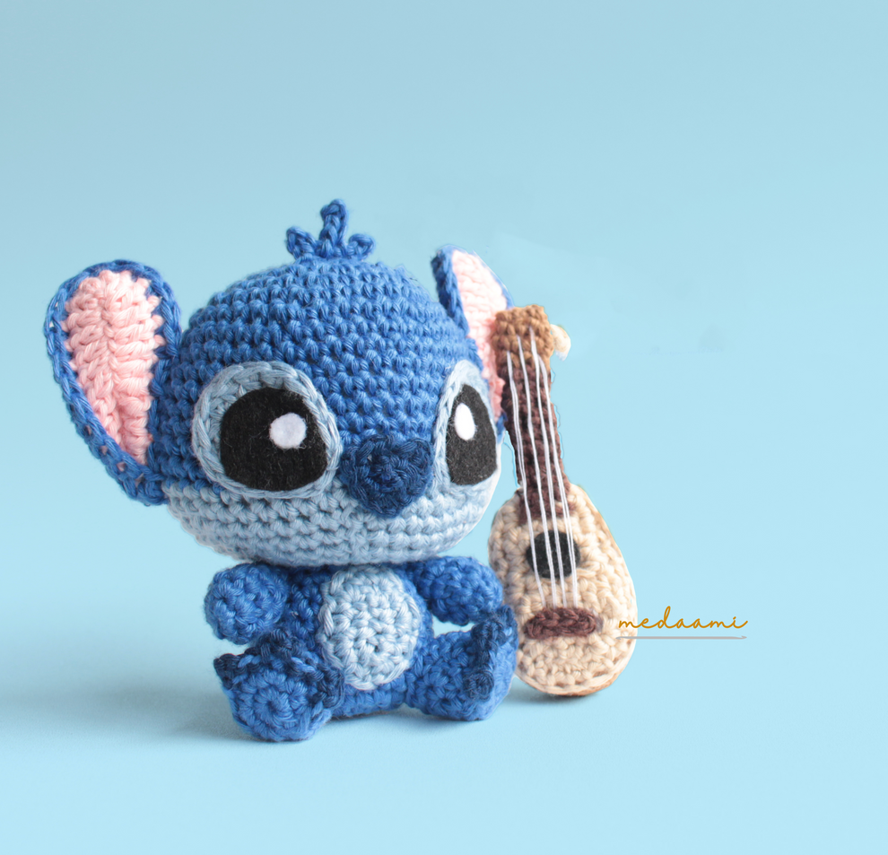 Stitch and Ukulele Amigurumi Crochet Doll Pattern Medaami Patterns