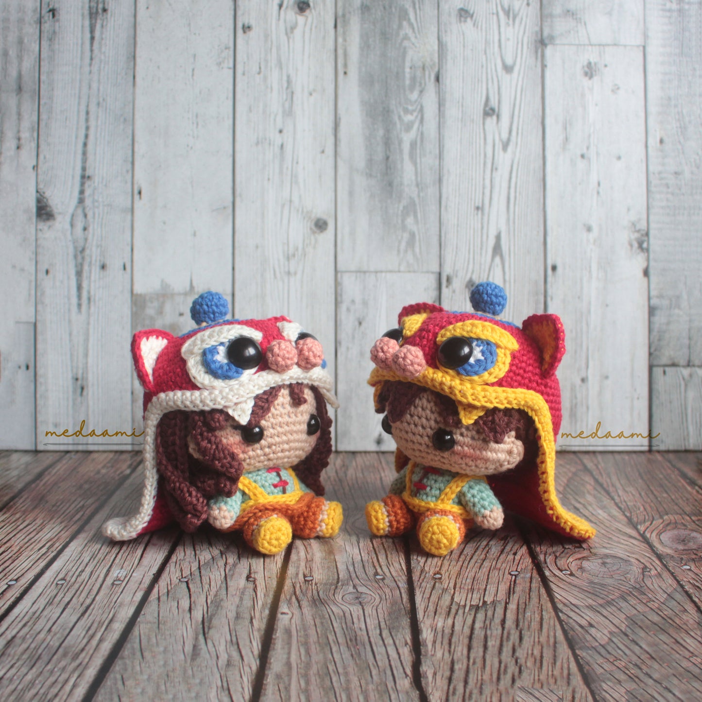 Little Lion Dancers Lunar New Year Amigurumi