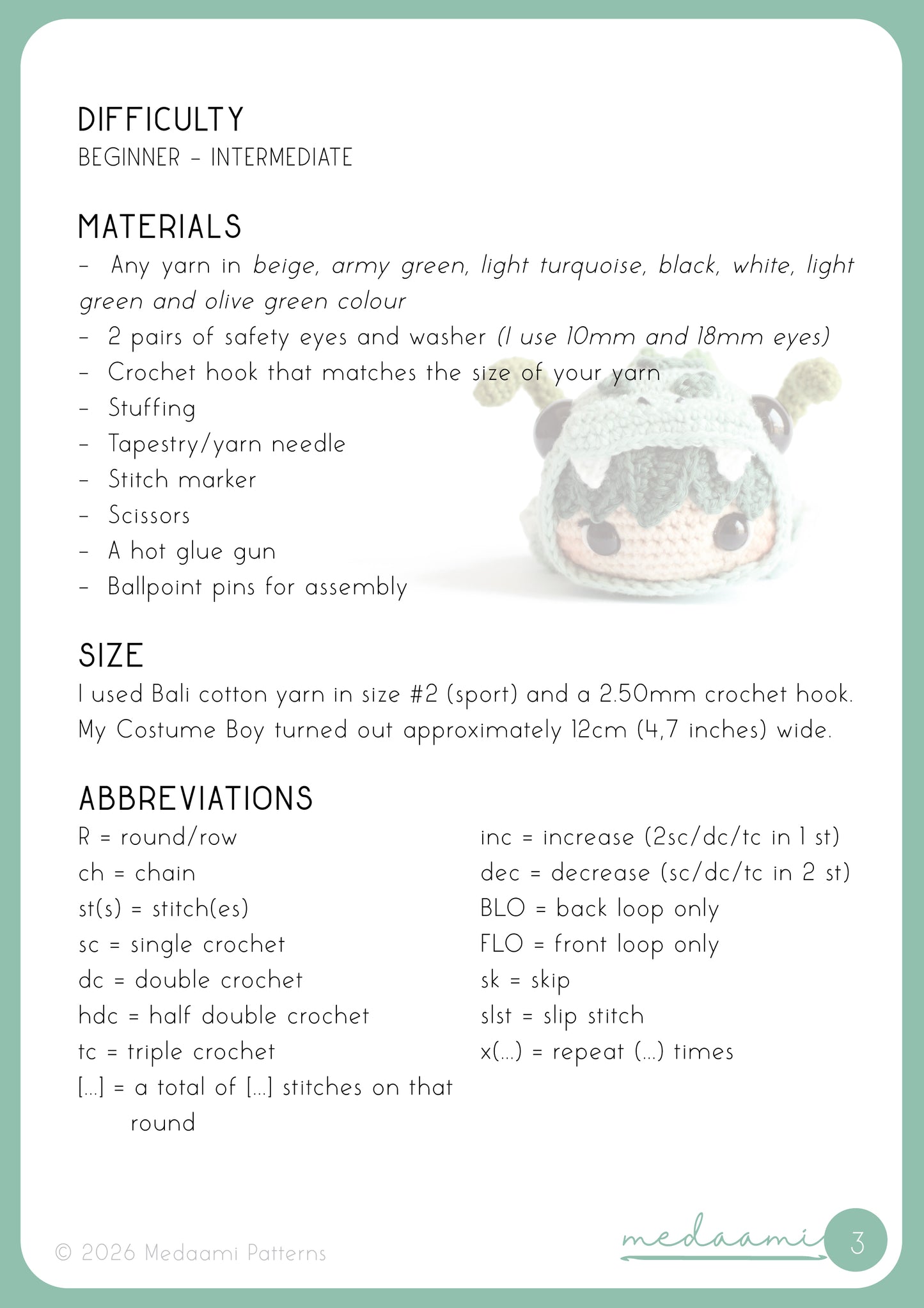Plant Dino Costume Boy Bulbasaur inspired Amigurumi