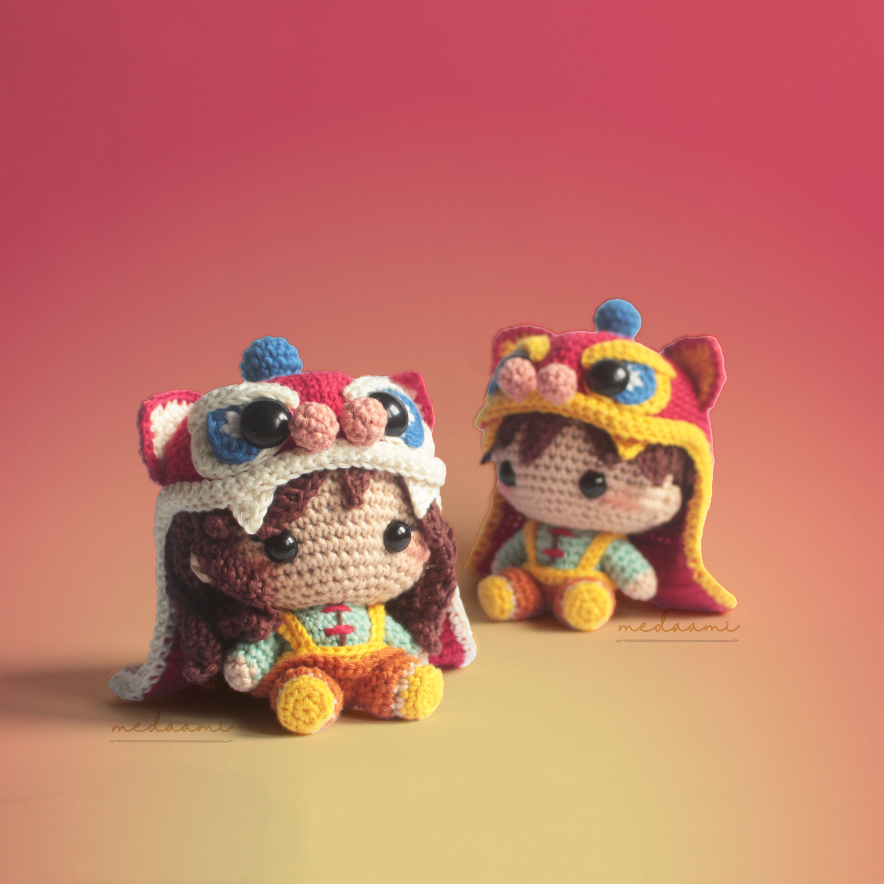 Little Lion Dancers Lunar New Year Amigurumi – Medaami Patterns