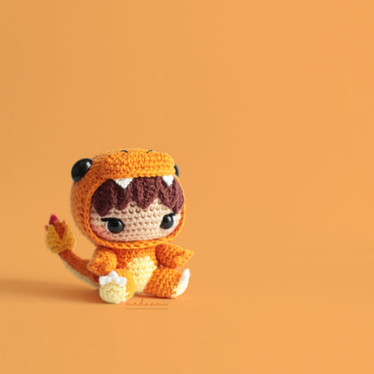 Fire Lizard Costume Boy Charmander inspired Amigurumi