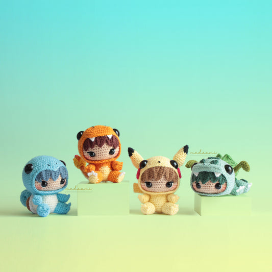 BUNDLE | Pocket Costume Boys Pokemon inspired Amigurumi