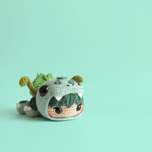 Plant Dino Costume Boy Bulbasaur inspired Amigurumi